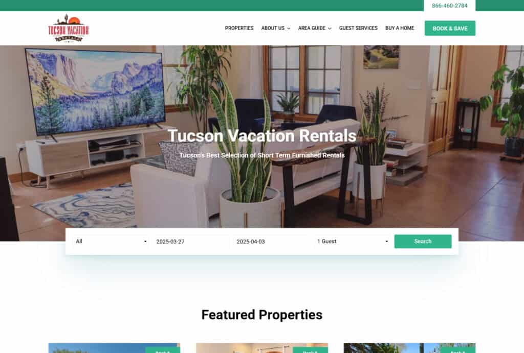 Tucson Vacation Rentals - eCommerce Website Developers