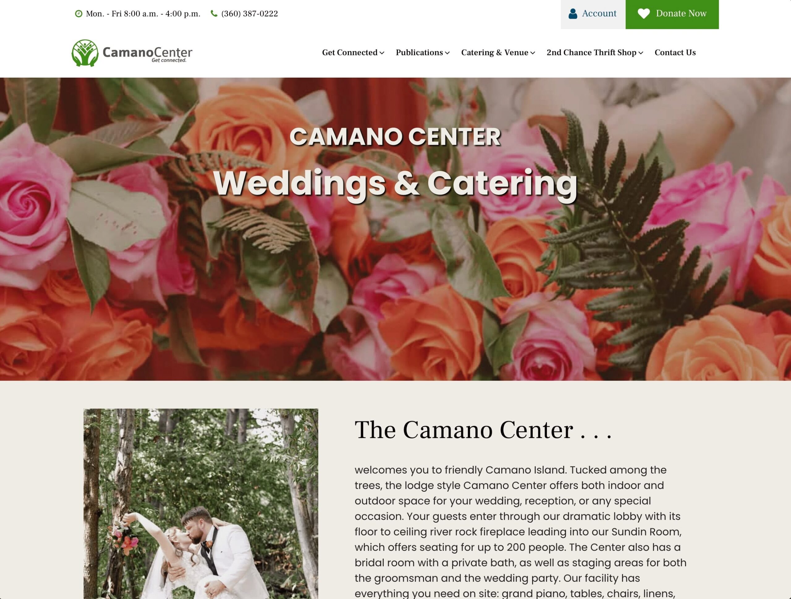 Camano Center - Website design and training
