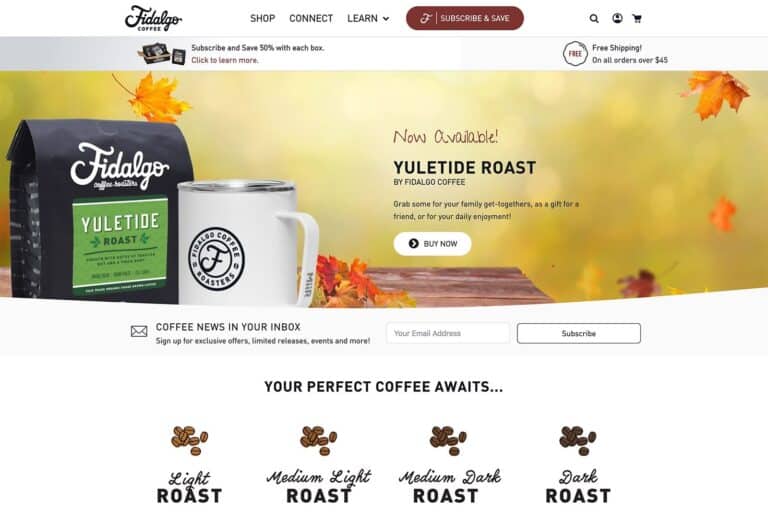 Websites for Coffee Company Fidalgo Coffee