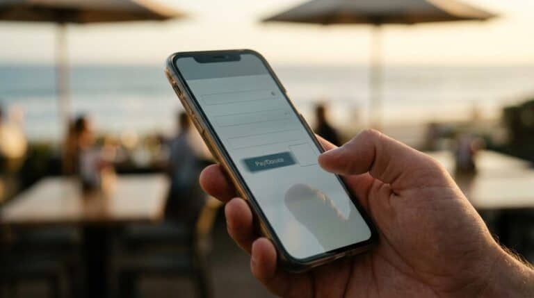 Mobile device showing SEO analytics on a smartphone screen.