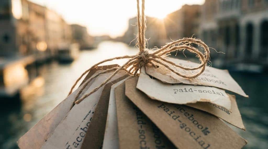 Handcrafted paper tags tied with twine, symbolizing attribution and recognition in eCommerce and nonprofit sectors.