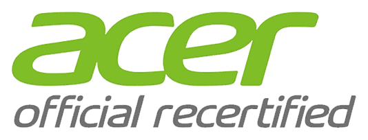 Acer official certified logo in green and gray, representing authenticity and quality assurance for Acer products.