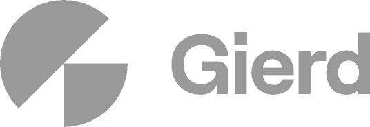 Gierd logo featuring a stylized geometric icon and the company name in bold, modern font, representing digital solutions and technology services.